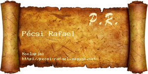 Pécsi Rafael névjegykártya